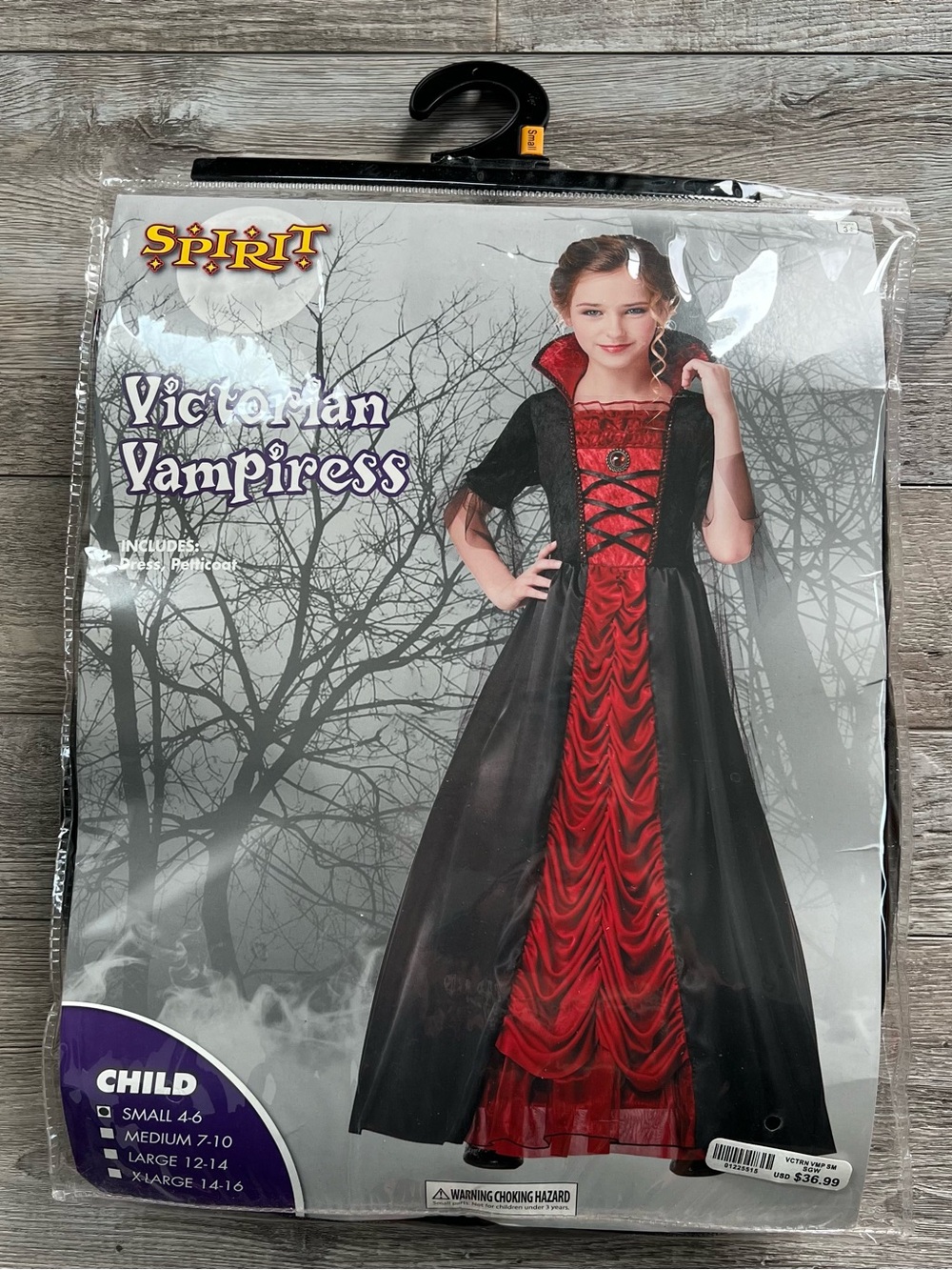 Spirit Halloween Victorian Vampiress Child Costume Size Small 4-6
